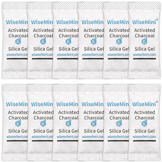 100Pcs 0.5 Gram Desiccant Deodorizer Sachet, Food Safe Desiccant Packs, High Absorption Capacity for Moisture & Odor, Silica Gel & Coconut Shell Activated Carbon Packets