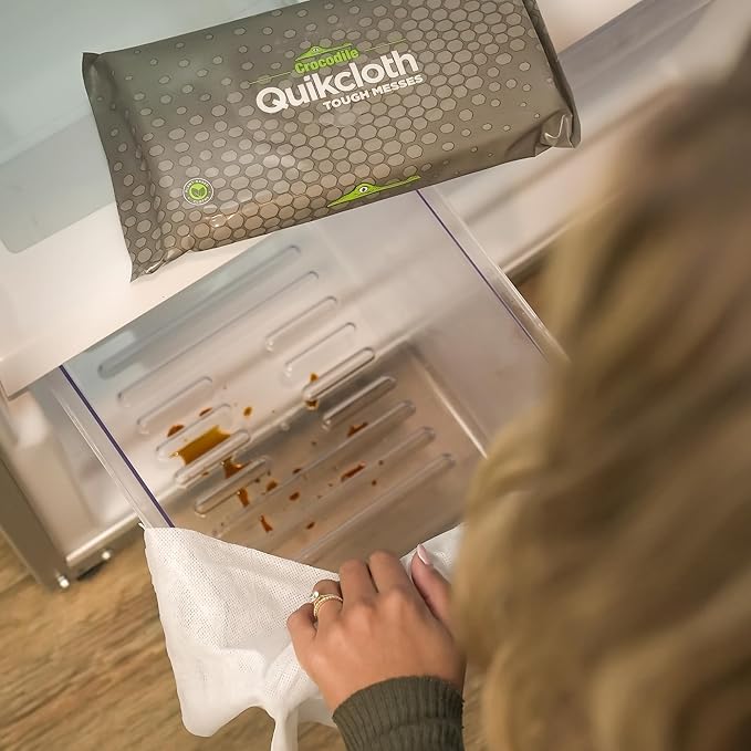 Quikcloth® Tough Messes – 30 Plant-Based, Gentle, Plastic-Free Cleaning Wipes for Home & Kitchen - Safe on Hands and Surfaces