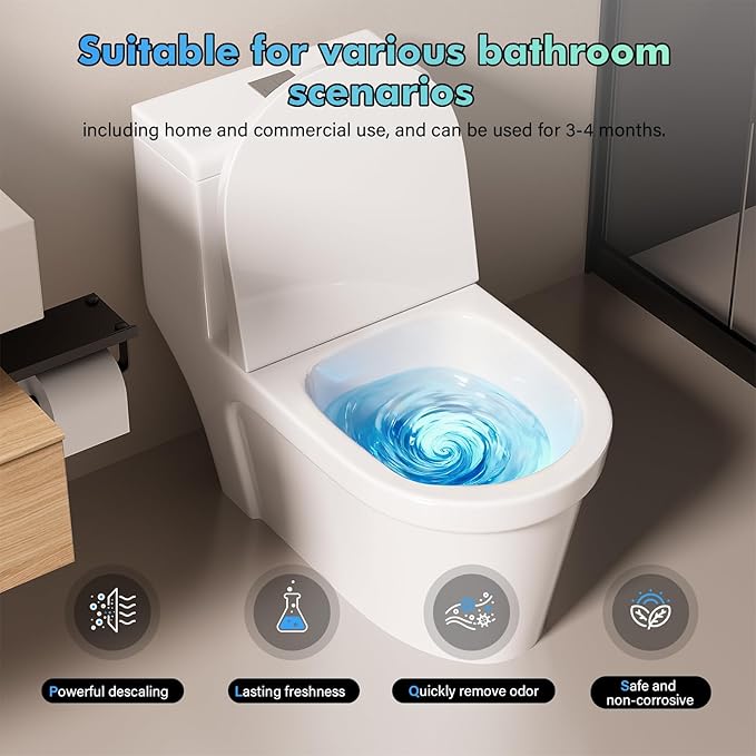 Crazy Clean Toilet Cleaner for bathroom: 4Pcs Toilets Cleaners Pro for Toilet Bowl, Drop-in Tank Cleaning, Eco-Friendly, Powerful Stain & Odor Removal, Safe for All Toilets, Home & Travel