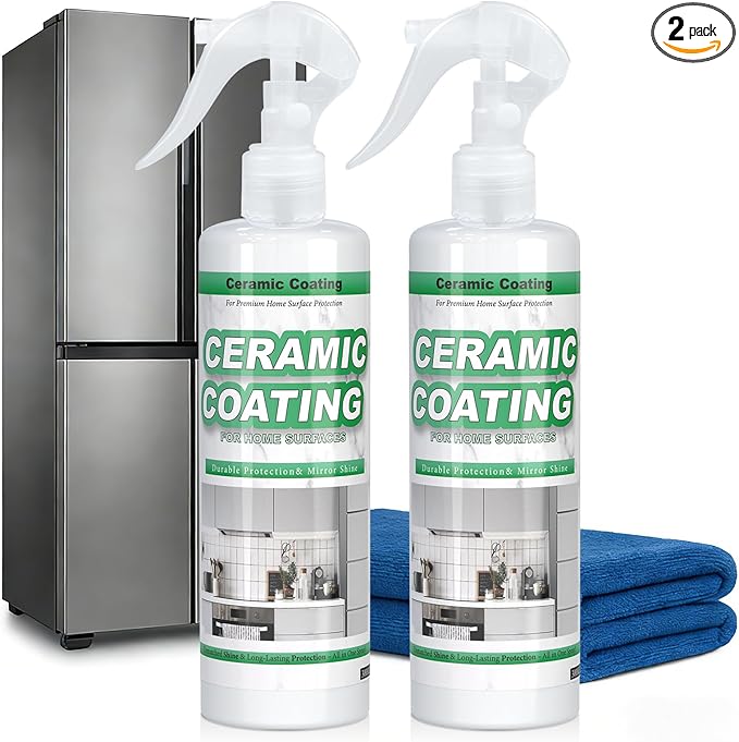 Stainless Steel Coating, 512ML Ceramic Coating for Stainless Steel, Anti Fingerprint Spray, Cerami Coat for Appliances, Stain Resistant, for Appliances, Glass, Tile