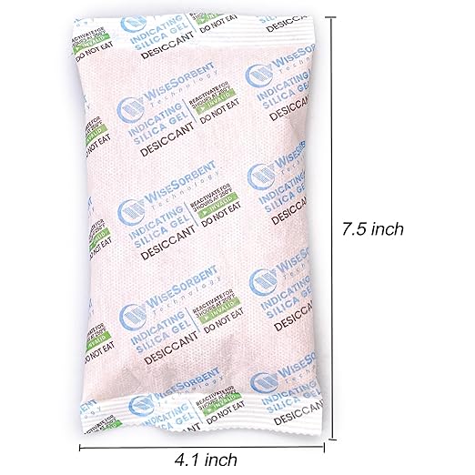 200 Gram [100 Packs] Silica Gel Desiccant Packets with Orange Indicating Beads, Rechargeable Silica Packs, Moisture Absorbers for 3D Printer Filament Gun Safe Camera Electronics Equipment