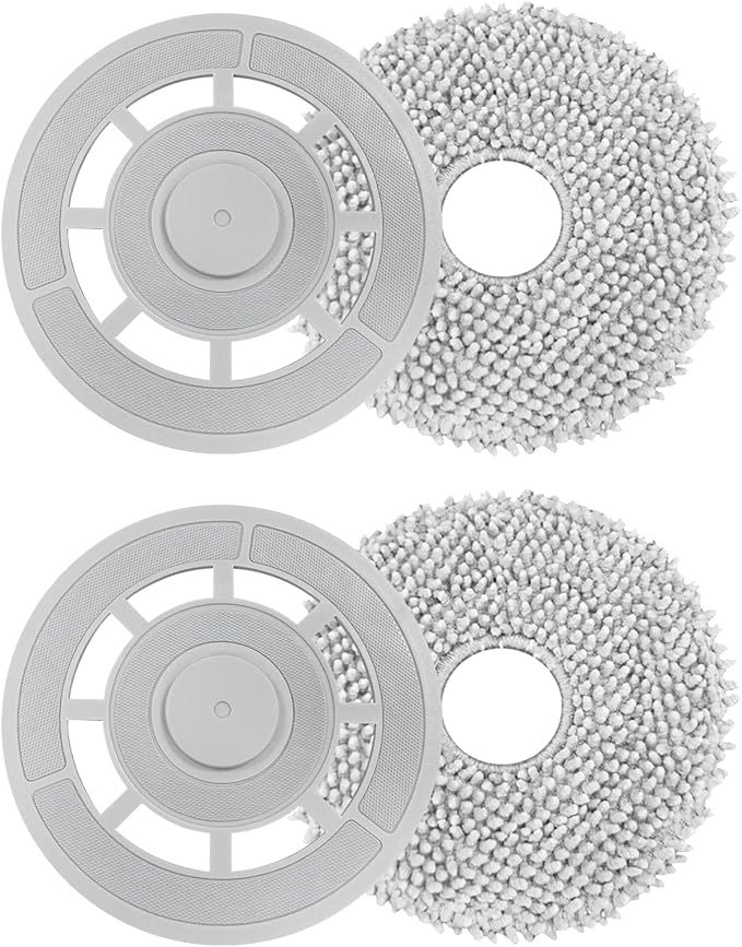 Mop Cloths with Replacement Holder, Wiping Plates for Roborock Qrevo Robot Vacuum Cleaner, Mopping Pad Floor Cleaning(Only adapted to Qrevo)