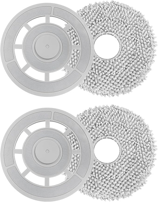 Mop Cloths with Replacement Holder, Wiping Plates for Roborock Qrevo Robot Vacuum Cleaner, Mopping Pad Floor Cleaning(Only adapted to Qrevo)