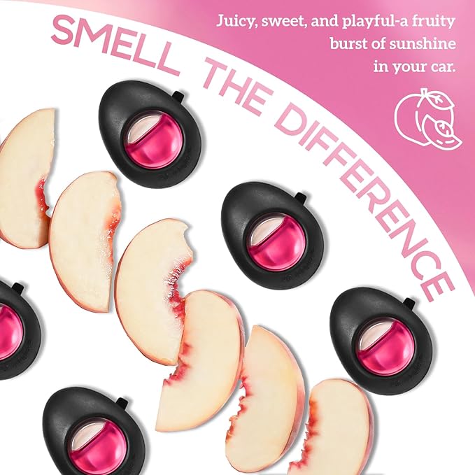 Air Jungles Car Air Freshener Vent Clip 3 Count (Pack of 2), Honey Peach Scent, 4 ml Each, Long-Lasting Car Odor Eliminator, Easy Clip-On Design, Up to 180 Days Freshness for Cars, Trucks, and SUVs