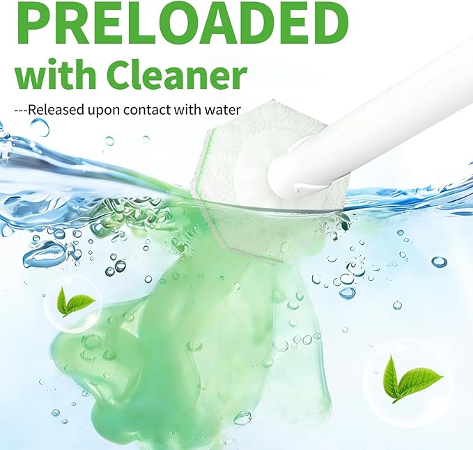 80 Count Toilet Wand Refills for Clorox, Disposable Toilet Brush for Clorox ToiletWand Cleaning System, Upgrade Toilet Bowl Cleaner Refill Pads for Closestool Cleaning,No Falling Apart,Rainforest Rush