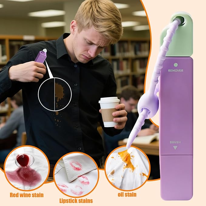 Stain Pen for Clothes - 12ml Travel Size Stain Remover Pen | Spot Cleaner Double-Ended Stick Cleaning Tools for Fabric Oil Food Grease Kids Adults Beach Vacation Picnic Outdoor