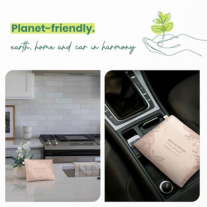 Roonin Bamboo Charcoal Bags Odor Absorber (4-Pack), Natural Air Purifier & Pet Safe Deodorizer for Home, Car and Closet - Odor Remover for Strong Smells