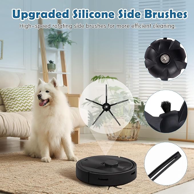 Q5 Replacement Accessories Kit Compatible with Roborock Q5 / Q5+ Plus(Not for Q5 Max / Q5 Pro) Robot Vacuum, 2 Main Brushes, 6 Washable Filters, 8 Side Brushes, 1 Cleaning Tool, 1 Screwdriver