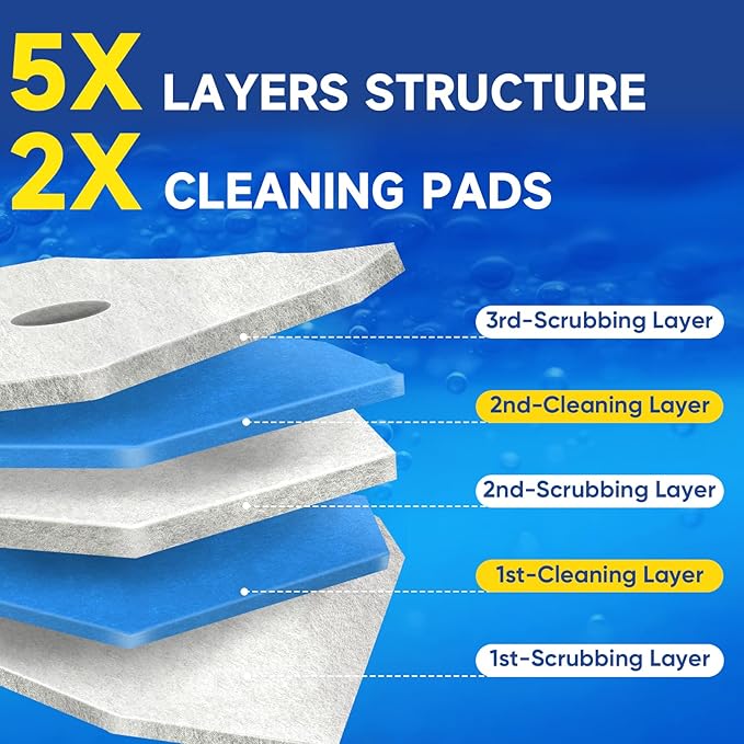 60Ct Aromative Toilet Brush Refills, Toilet Bowl Cleaner Refills, Double-Layer Cleaning Pads Added, Disposable Refill Heads for Toilet Bowl Cleaner Wands, Bulk （Patented）