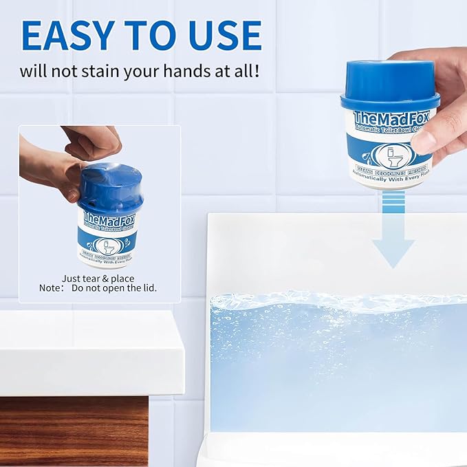 6 Pcs Enzyme Toilet Bowl Cleaner Bottle, Automatic Self-Acting Toilet Tank Cleaner, Enzyme-Powered Stain & Limescale Prevention, Long-Lasting Deodorizer, Safe for Plumbing & Septic Systems