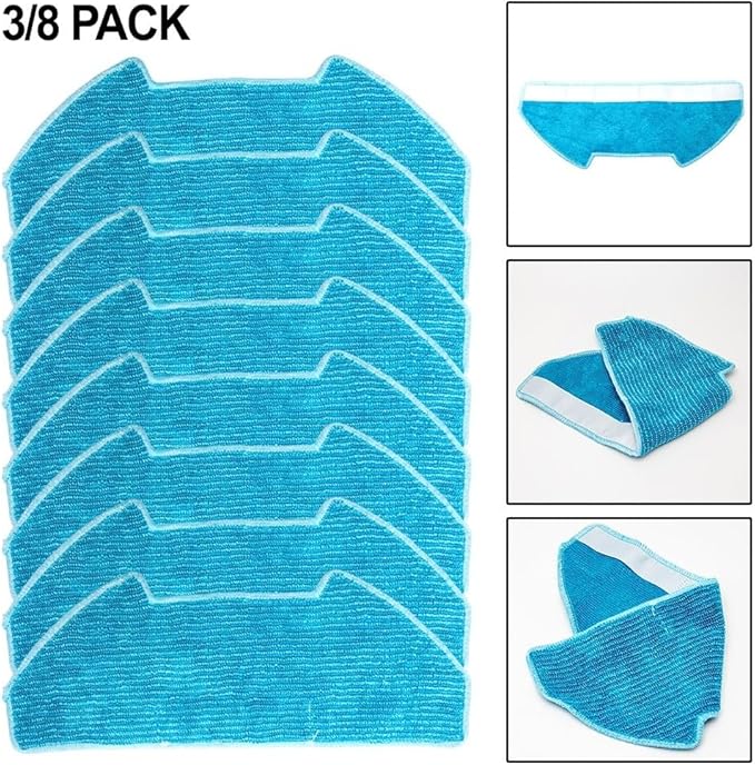 Replacement Mop Pads Disposable Mop Cloth Replacement Kit for BObsweep for RC400, for Dustin, for Ultra-Vision, Easy Installation, Efficient Robot Vacuum Cleaning Accessories(8 PACK)