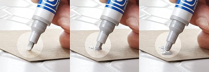 Grout Pen White Tile Grout Paint Marker Replacement Tips: 5 Pack of Narrow 5mm - Waterproof Grout Paint Pen, Grout Colorant and Sealer Pen to Renew, Restore and Refresh Tile Grout