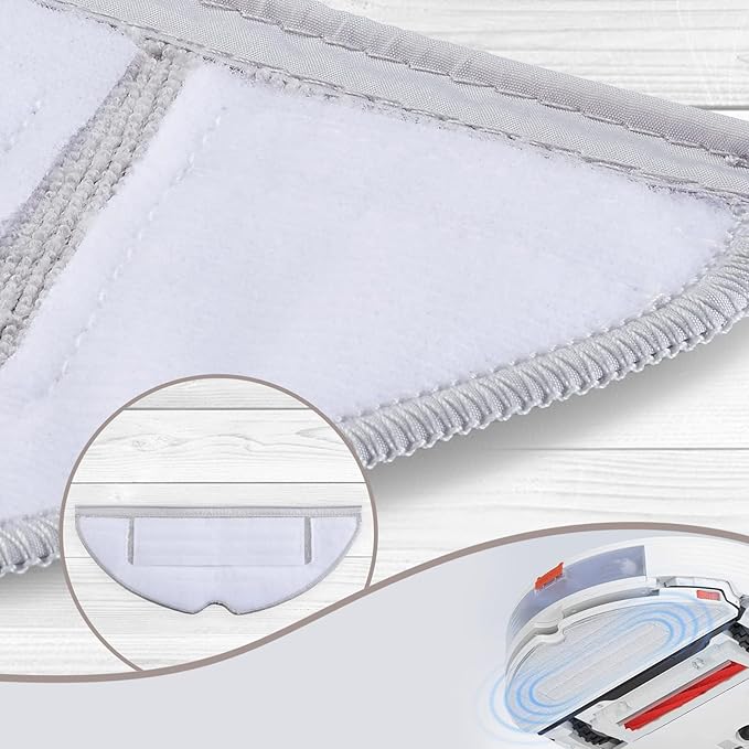 6 Pcs Mop Cloth Pad for Roborock S8 / S8+ / S7 MaxV Ultra / S7 Pro Ultra / VibraRise Mopping Pad Replacement Accessory (Light Gray)