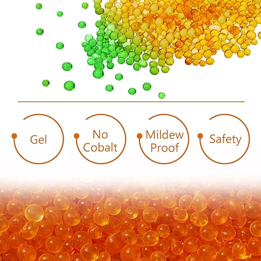 6 Pack 40 Gram Silica Gel Canister Dehumidifier Desiccant Orange to Green Reusable Indicating Desiccant Moisture Absorber for Car Closet Cabinet Bag Storage Box(6 Boxes)