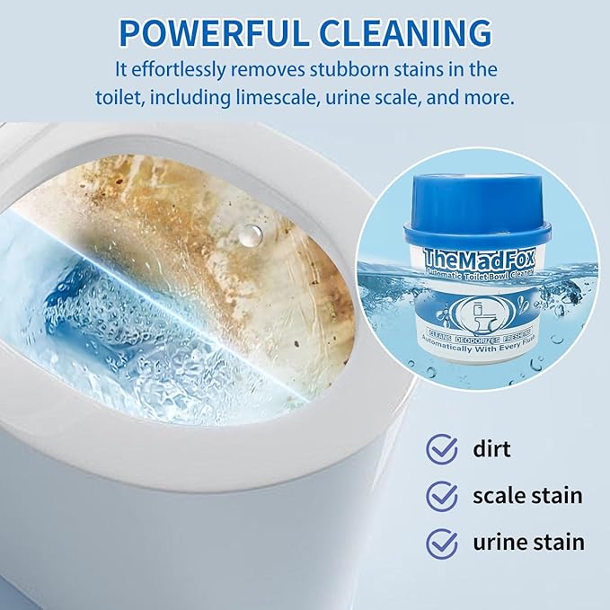 6 Pcs Enzyme Toilet Bowl Cleaner Bottle, Automatic Self-Acting Toilet Tank Cleaner, Enzyme-Powered Stain & Limescale Prevention, Long-Lasting Deodorizer, Safe for Plumbing & Septic Systems