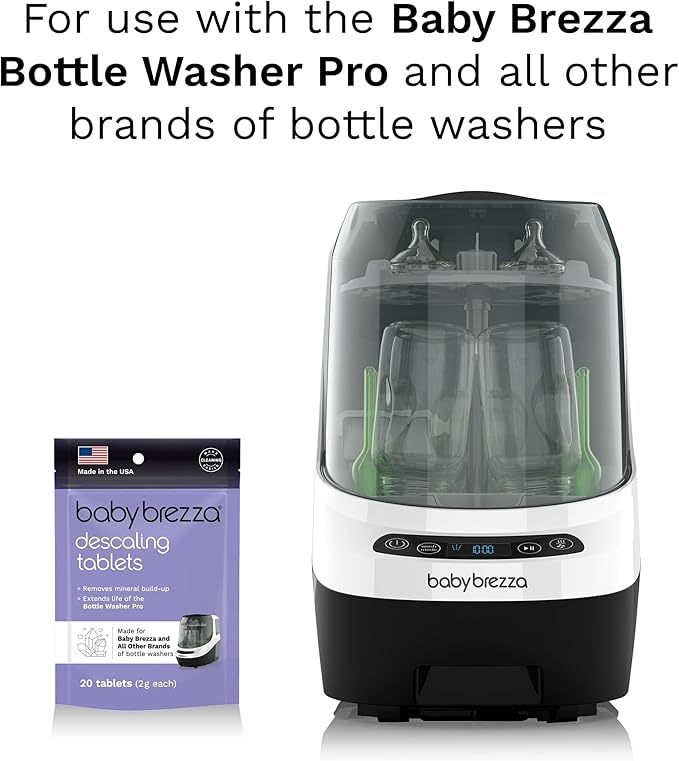 Baby Brezza Descaling Tablets - Compatible with Bottle Washer Pro and All Brands of Baby Bottle Washer Appliances