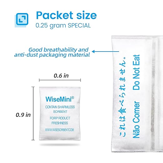 0.25 Gram 1200 Pack Silica Gel Packets, Dessicant Packets, Silica Gel Packs, Moisture Absorbers for Food Storage, Food Safe Desiccant Dehumidifiers