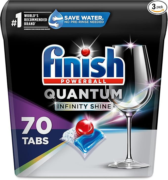 Finish Quantum Infinity Shine - 70 Count - Dishwasher Detergent - Powerball - Our Best Ever Clean and Shine - Dishwashing Tablets - Dish Tabs (Pack of 3)