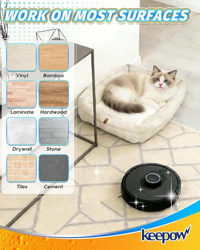 KEEPOW Replacement Mop Pads Compatible with Shark RV2610WA AV2610WA AV2620WA AV2630WA RV2410WD Matrix Plus AI Ultra 2-in-1 Robot Vacuum,Washable Reusable Replacement Microfiber Soft Mop Pads, 6 Pack