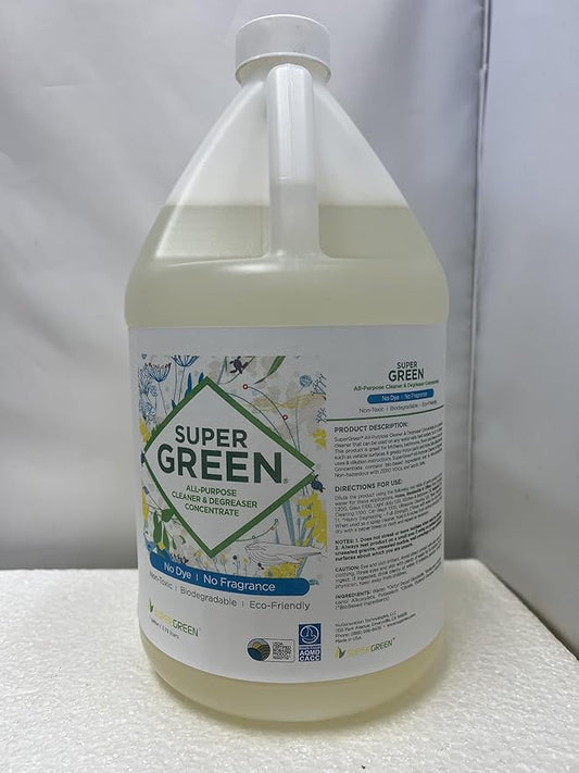 SuperGreen Powerful All-Purpose Cleaner and Degreaser Concentrate | USDA Certified Bio-Based, Non-toxic, NO Ammonia or Phosphates, 128 fl oz