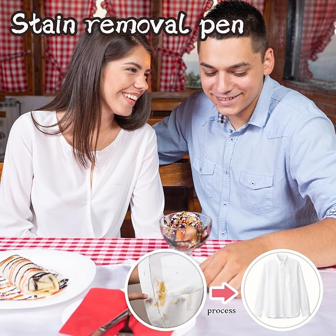 Stain Remover, 3-Second Stain Remover Pen for Clothes, 12ml On-the-Go Spot Cleaner, On-The-Go Spot Cleaner With Lanyard, Travel & Pocket-Sized (1, Light Blue)