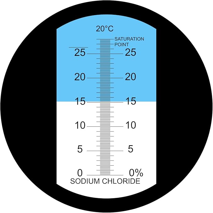 0-28% Salinity Refractometer ATC, Sodium Chloride (NaCl) Salt Level Meter Tester, Test Kit for Sea Water Brine Seawater Food Industry Pickle Soy Sauce, ±0.2% Accuracy