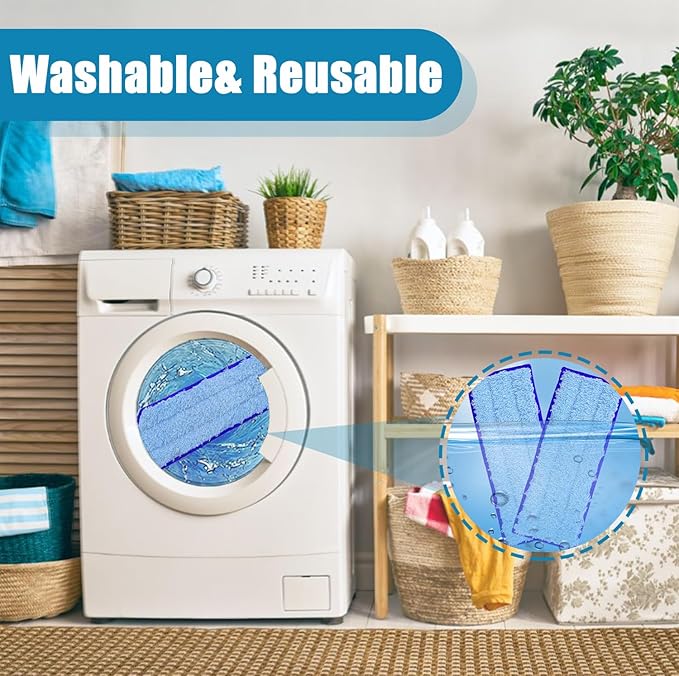 8 Pack Mop Pads Replacement Compatible with i-Robot Braava Jet 240, 241, 244, 245, 250 Robot Vacuum, Wet Mopping Pads Accessory Parts
