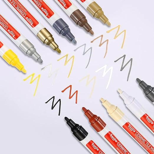 PATIKIL Grout Pen, 4 Pack Dark Grey Tile Marker Waterproof Grout Sealer Pen Tile Repair Pens Paint Pens for Wall Floor Bathroom Kitchen Refresh