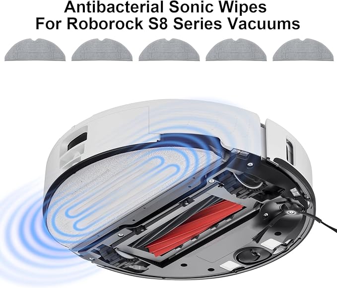5 Pcs Mop Pads for Roborock S8 Pro Ultra Robot Vacuum, Washable Reusable Mopping Pad Replacement Accessories