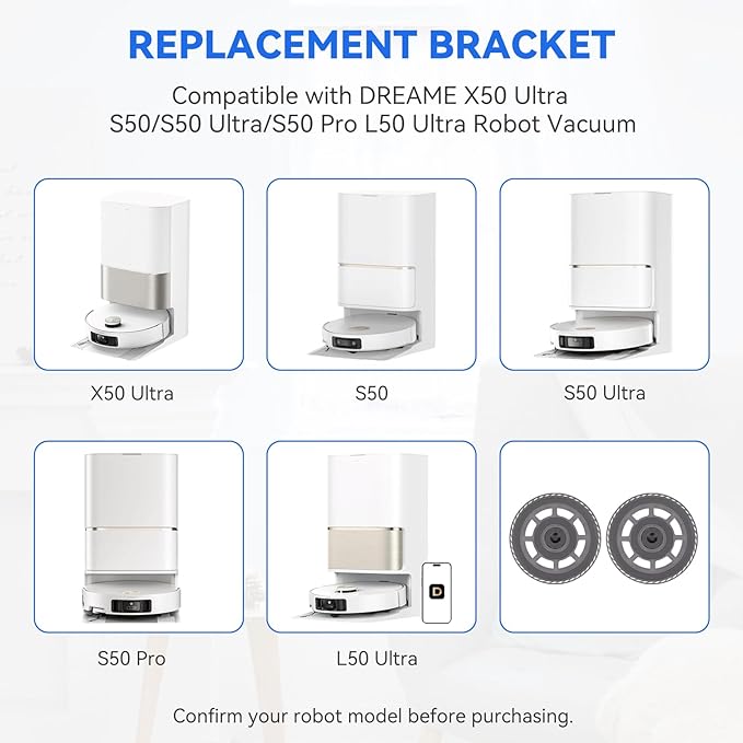 Mop Pad Plate Accessories for Dreame X50 Ultra S50/S50 Ultra/S50 Pro L50 Ultra Robot Vacuum Cleaner - Board Holder Replacement Mop Tray Part Attachment
