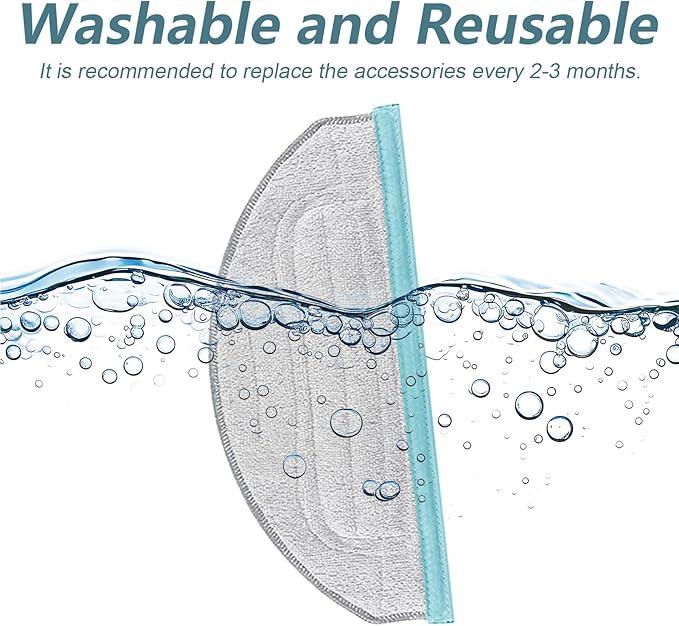 Accessories for Yeedi Cube and for Yeedi CC Robot Vacuum Cleaner,8 Pcs Washable and Reusable Microfiber Mop Pads Replacement Part