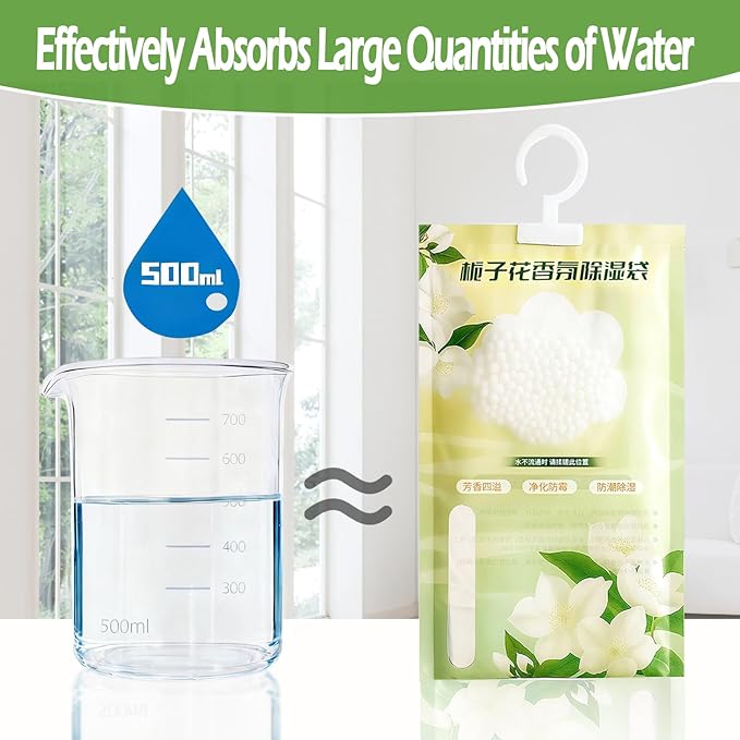 12 Pack Moisture Absorbers, Dehumidifier Bags for Closet,Humidity Bags for Closet, Humidity Absorber in Wardrobes, Bedrooms, Bathrooms