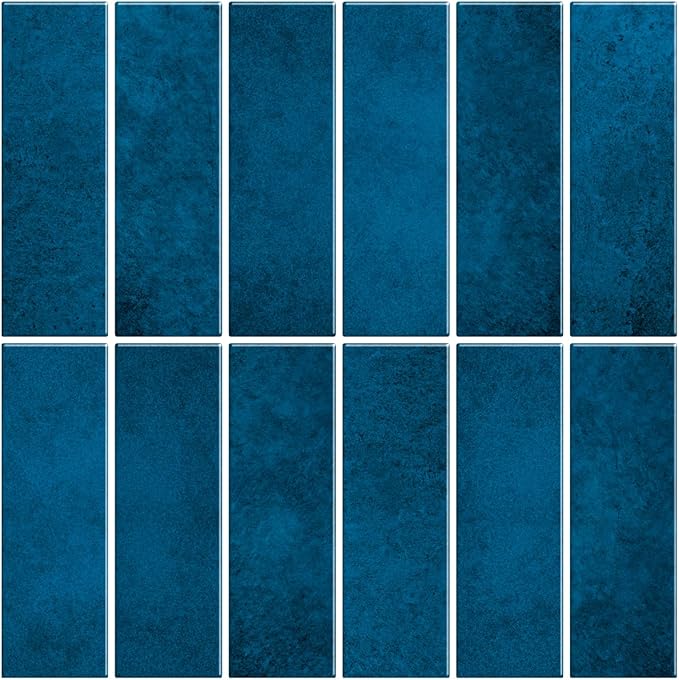 Peel and Stick Tile，New Upgrade Thicker Design Self Adhesive 12" x 12" Large Premium Peel and Stick Backsplash for Kitchen (Dark Blue).