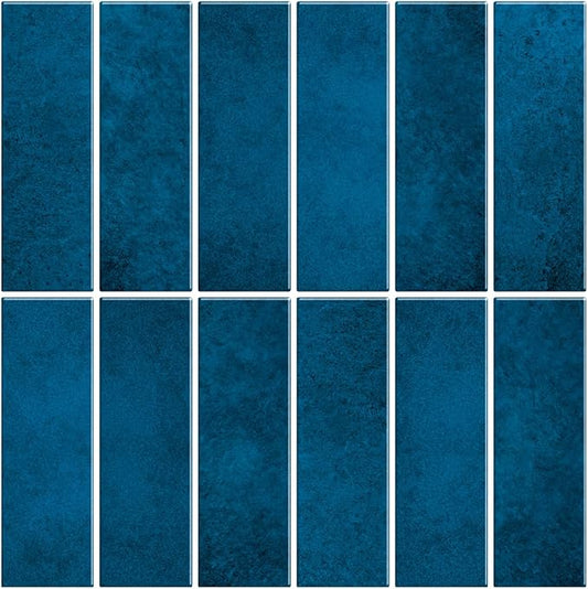 Peel and Stick Tile，New Upgrade Thicker Design Self Adhesive 12" x 12" Large Premium Peel and Stick Backsplash for Kitchen (Dark Blue).