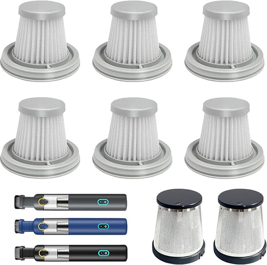 6 pack Washable Hepa with 2 pack Stainless Steel Pre-filter,Hepa Filter Replacement Compatible with Fanttik V8 Series (Fanttik Slim V8 Mate Vacuum)