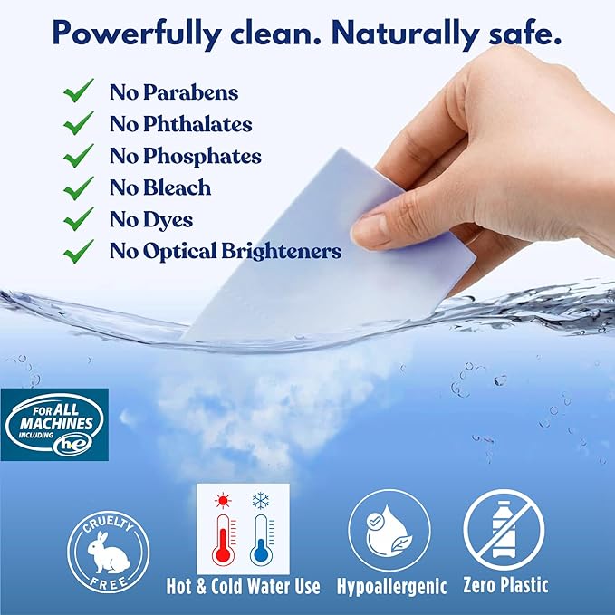 Laundry Detergent Sheets Fresh Linen Scent - 60 Loads Eco Liquidless Soap - Travel-Friendly for Hot & Cold Cycles, Tackles Tough Stains & Odors - Gentle on Skin, 60 Sheets