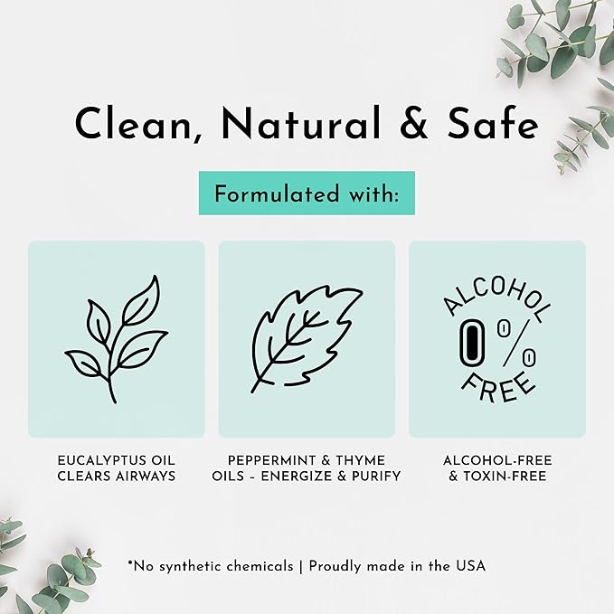 Eucalyptus Spray – Natural Respiratory Support & Pillow Mist with Essential Oils – Breathe Better with Aromatherapy – Made in USA – 4oz