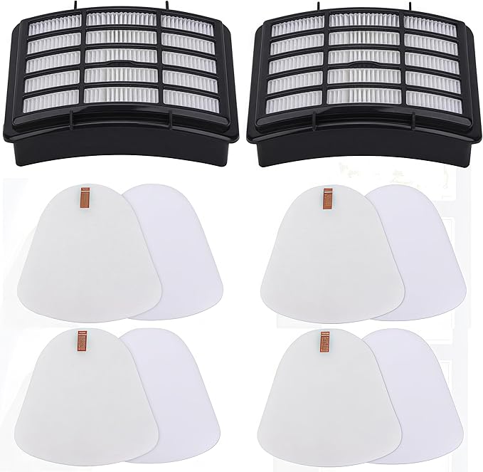 Vacuum Filters Replacement for Shark Navigator Lift-Away Vacuum NV350,NV351,NV352,NV355,NV360,NV370, UV440,UV490,UV540 vacuum,2 HEPA Filter, 4 Foam & 4 Faux Felt Filters - Replacement XFF350 XHF350