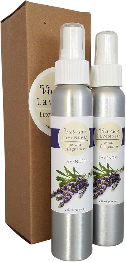 Victoria's Lavender Room Fragrance Spray - Air Freshener & Odor Eliminator - Lavender Spray - Luxury Essential Oil Scent for Home & Bathroom - Aromatherapy Relaxation & Stress Relief- 2 Pack, 4 oz