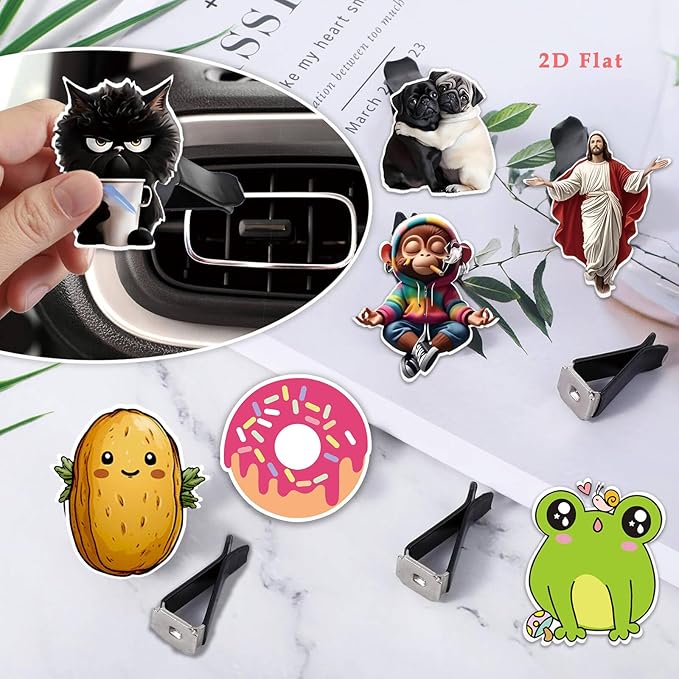 Cute Car Air Freshener Clips Frog Car Vent Clip Frog Cars Scents Cologne Air Conditioner Clip Auto Vent Interior Decoration Cars Accessories Frogs Loves Gifts for Men Women
