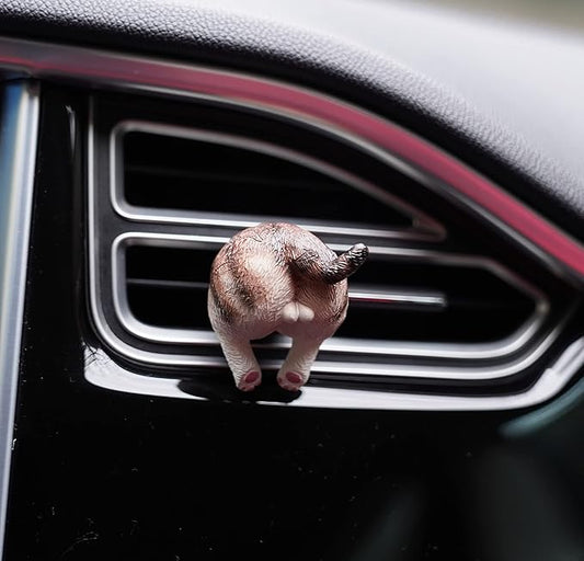 Funny Cat Butt Car Air Vent Decoration and Clip with Air Freshener Natural Scent Tablet and Refill, Car Aromatherapy Accessories and Interior Decoration