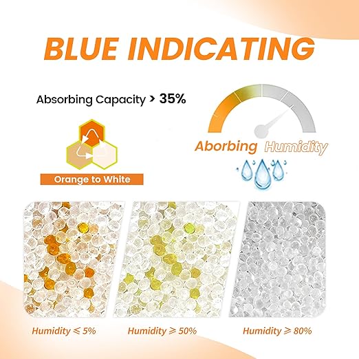 ADSorbco Rechargeable Desiccant Packs for Storage, Rechargeable Silica Gel Packets, Color Indicating Desiccant Packs for Suitcase, Storage Bins, 3D Filaments, Electronics, Cars, Safe (4, 500g)