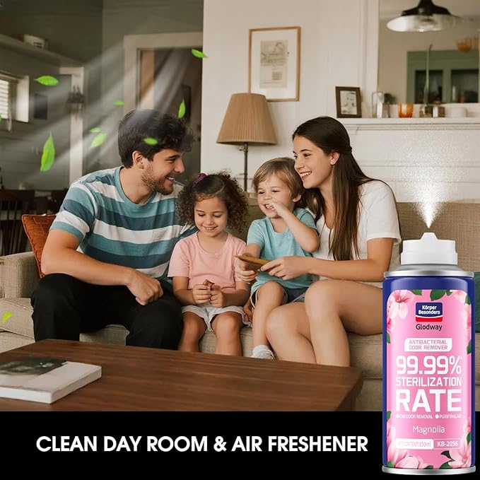 Glodway Air Refresher,Odor Eliminator Remover Spray,Odor Remover,Magnolia Long-Lasting Scent For Home,Couch,Mattress,Furniture, bathroom,Fabrics & Trash,6 Ounce,4 pack