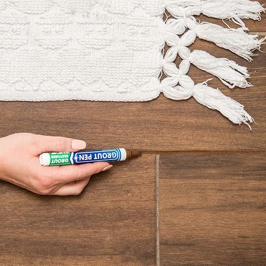 Grout Pen Tile Paint Marker: Brown 1 Pack and 2 Pack with Extra Tips (Narrow, 5mm) - Waterproof Grout Colorant and Sealer Pen to Renew, Repair, and Refresh Tile Grout - Cleaner Floor Pens