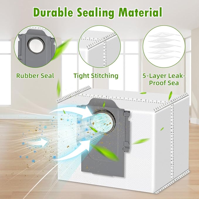 24 Pack Replacement Accessories for Roborock S7 MaxV Ultra / S7 Pro Ultra Robot Vacuum Cleaner, 1 Main Brush, 1 Self-Cleaning Brush, 4 HEPA Filters, 4 Mop Pads, 6 Side Brushes, 6 Dust Bags, 2 Tools