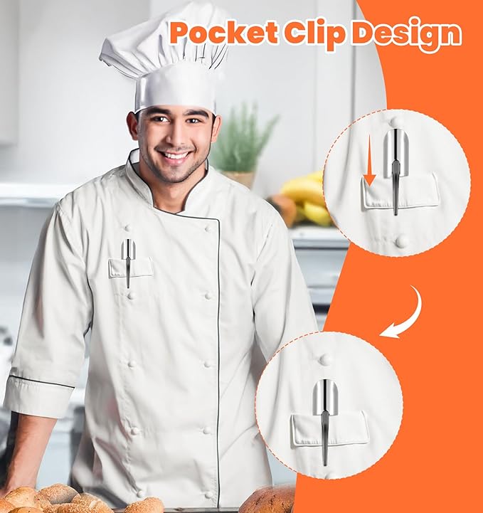 Crumbers for Servers, 2PCS Table Crumber for Servers Silver Crumb Scraper Set with Pocket Clip, Premium Stainless Steel Cleaner for Restaurant Tables and Home Dining