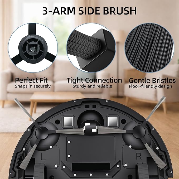 BR151 Robot Vacuum Replacement Parts, Compatible with MAMNV BR151,ZCWA BR151,XIEBro BR151,iMartine BR151,ONSON BR151,MANVN BR151,ZC WAS BR151,MANVINS G20,Kilgone G20,8ea:Mop Pad,HEPA Filter,Side Brush