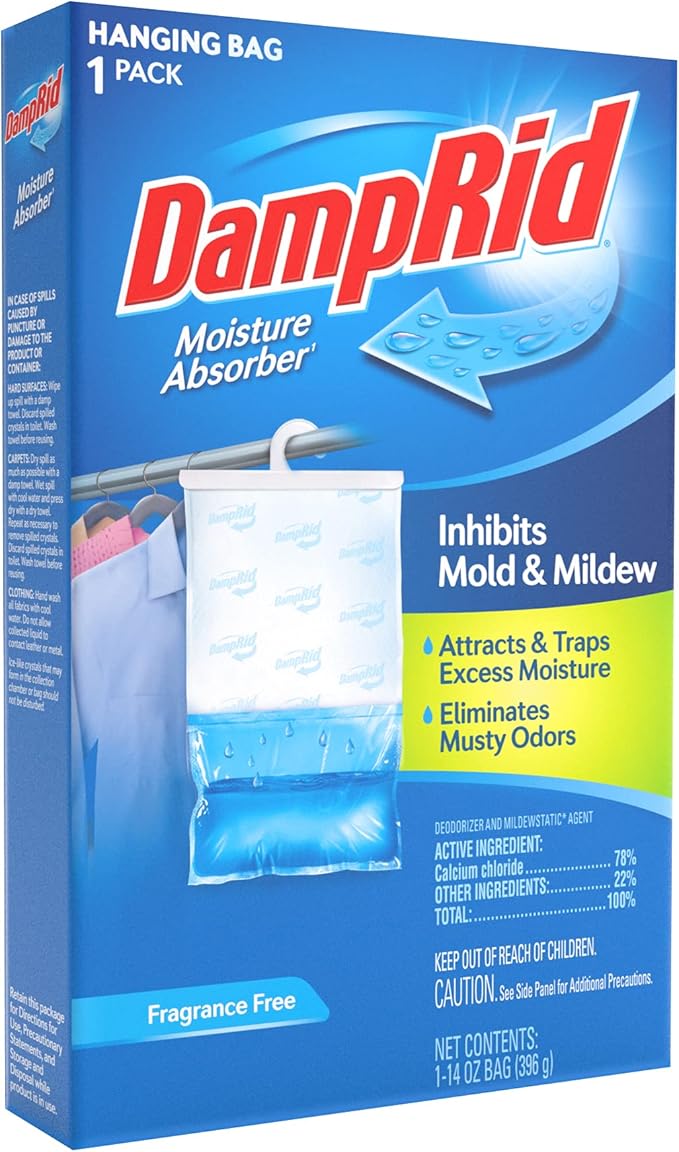 DampRid Fragance Free Hanging Moisture Absorber, 14 ounce (Pack of 6)
