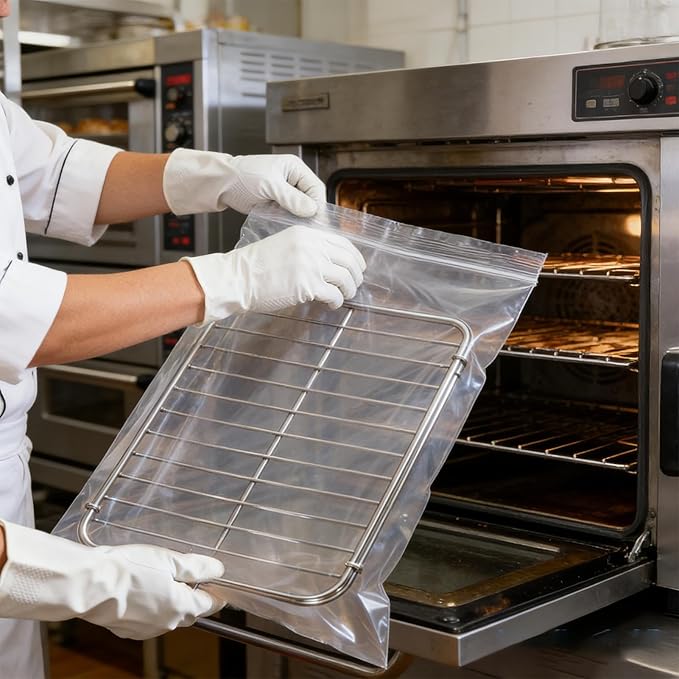 Oven Rack Cleaner Bags, Washing Degreaser Set, Soaking Oven Rack Cleaner with Material, Kitchen Cleaning Accessory for Stove Grilling Microwave, Toaster Cooking Baking Barbecue Roasting Camping