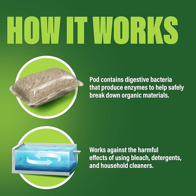 Green Gobbler Septic Tank Treatment Packets, 12 Month Supply - Powerful Natural Bacterial & Enzymes to Prevent Costly Septic Issues, Back-Ups, Foul Odor